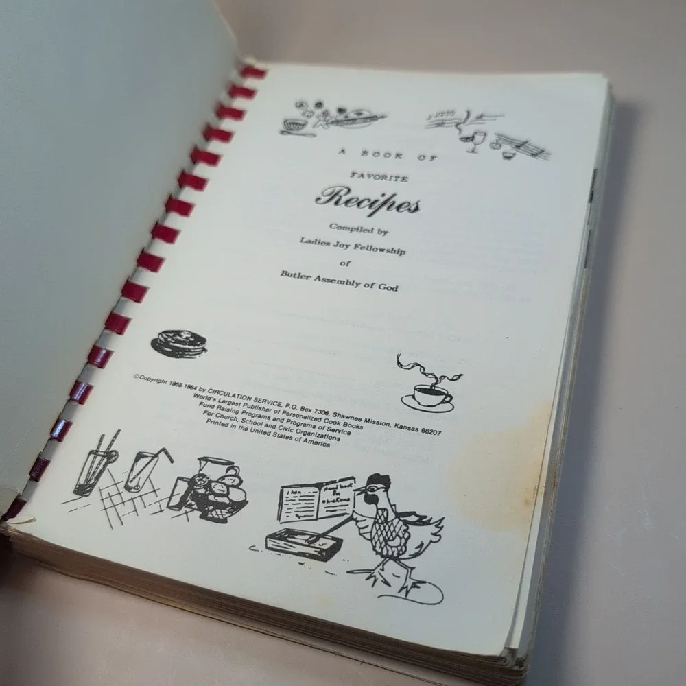 Sharing Recipes Cookbook By Ladies Joy Fellowship Butler Assembly Of God 1984